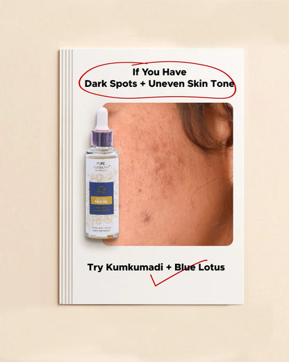 Kumkumadi Face Oil Enriched with Blue Lotus| Best Ayurvedic Herbal Face Oil for Dark Spots