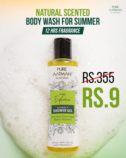 Green Apple & Melon Body Wash| Shower Gel with Aloevera| Clean, Healthy & Moisturized Skin I Paraben & Sulphate FREE I 200ml