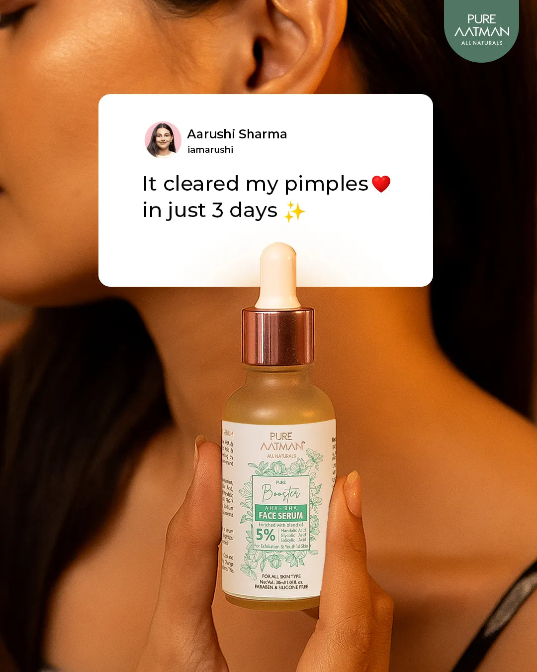 AHA & BHA Acne Solution for Face | Enrich with  5% OF MANDALIC ACID,  GLYCOLIC ACID, SALICYLIC ACID| Chemical peel for glowing face | Exfoliating serum|30ml | Suitable for all Skin type