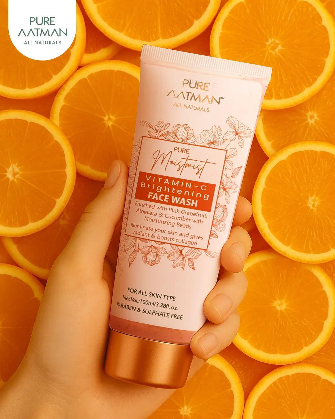 Vitamin C Face Wash with Pink Grape Fruit | Paraben & Sulphate FREE | Face Wash for Brightening and Clear Skin , 100ml