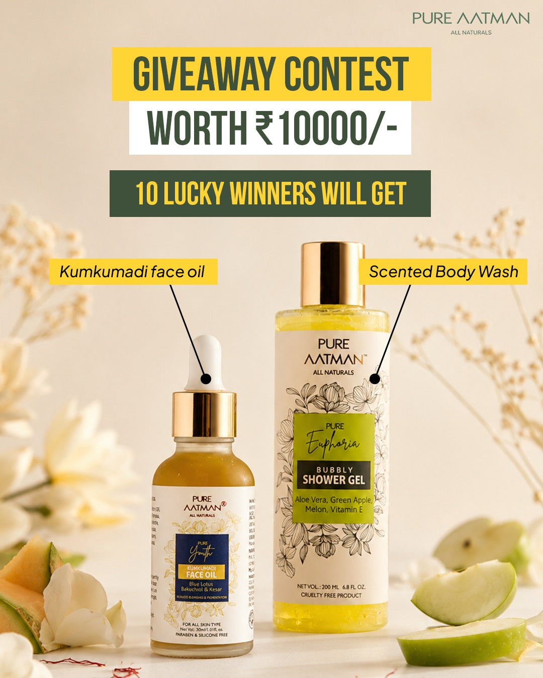 GIVEAWAY WINNERS - FREE KUMKUMADI OIL + SHOWER GEL