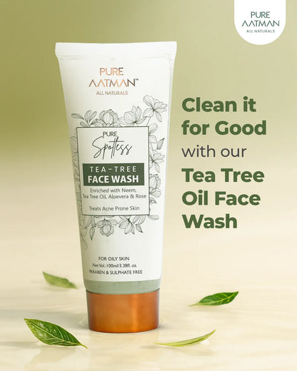 Tea Tree Oil & Aloevera Face Wash removes Oil, Acne & Pimples 100 ml - 100 ml