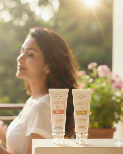 Pure Aatman Glow & Protect Duo: Gentle Exfoliation + Daily Sun Protection for Healthy, Radiant Skin