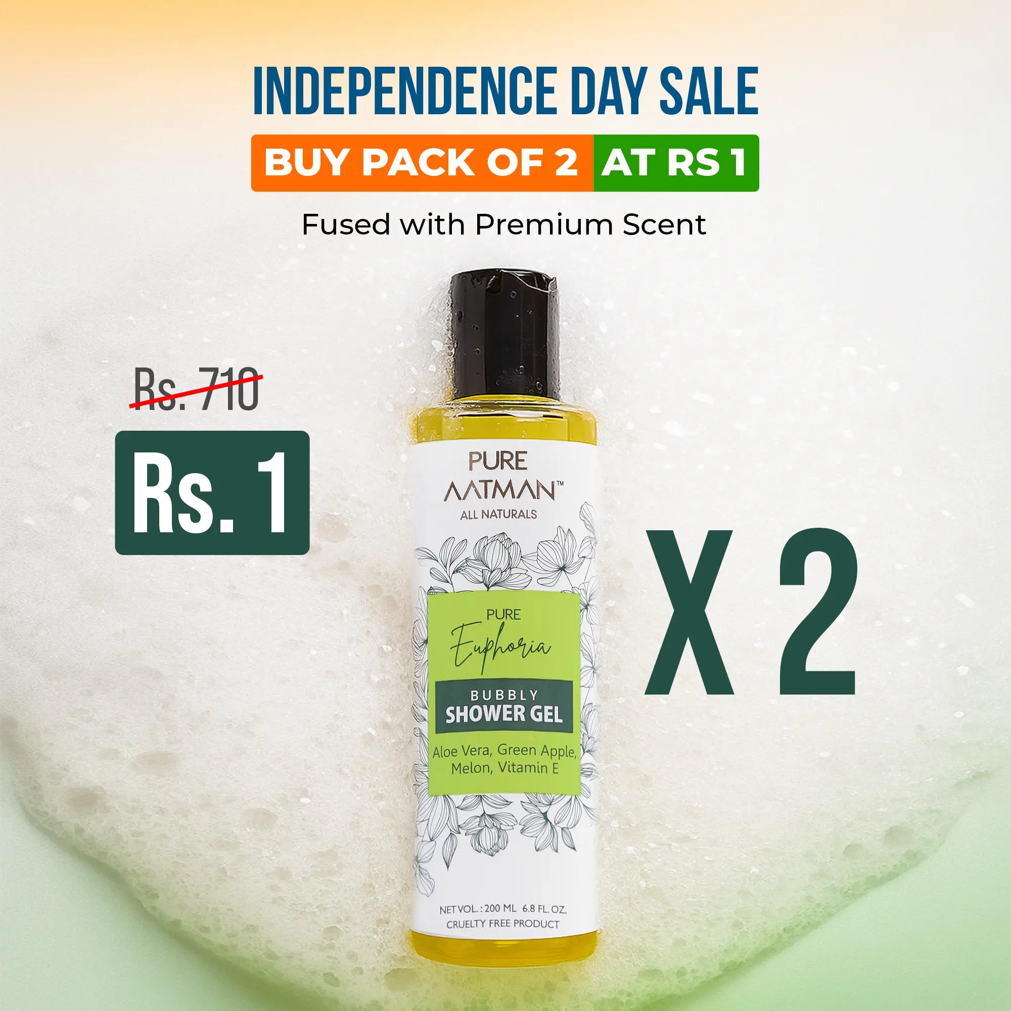 Green Apple & Melon Body Wash| Shower Gel with Aloevera| Clean, Healthy & Moisturized Skin I Paraben & Sulphate FREE I 200ml
