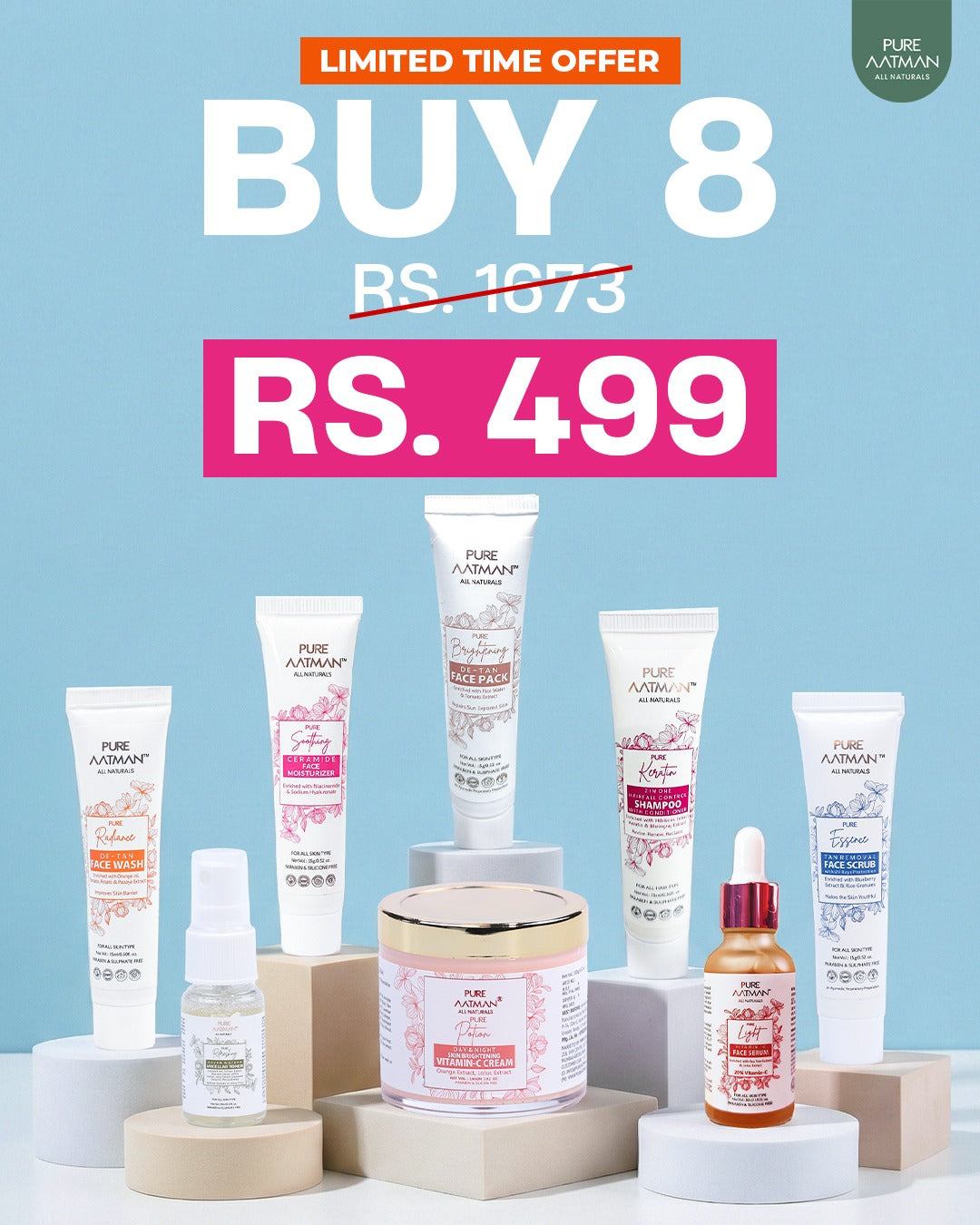 Pure Aatman All Naturals – Complete Care Combo (Buy 8 @ ₹499)