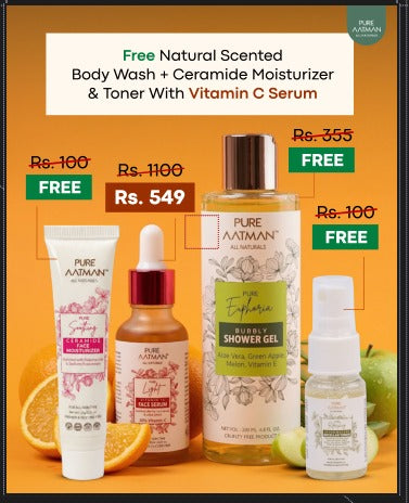 20% Vitamin C Face Serum for brightening and glowing skin | Reduces Hyperpigmentation, Anti Aging & Skin Repair | For Dark Circles & Fine Lines| 30 ml | Suitable for all skin type | Free 200ML Scented Body Wash + 15ml Ceramide Cream & Toner