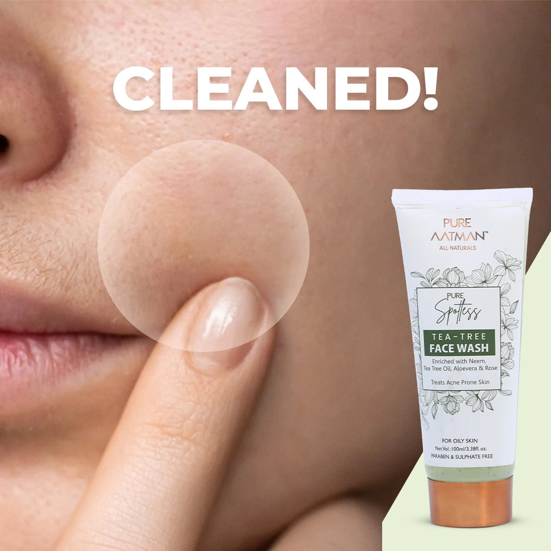 Tea Tree Oil & Aloevera Face Wash removes Oil, Acne & Pimples 100 ml - For Normal & Dry Skin, 100 ml
