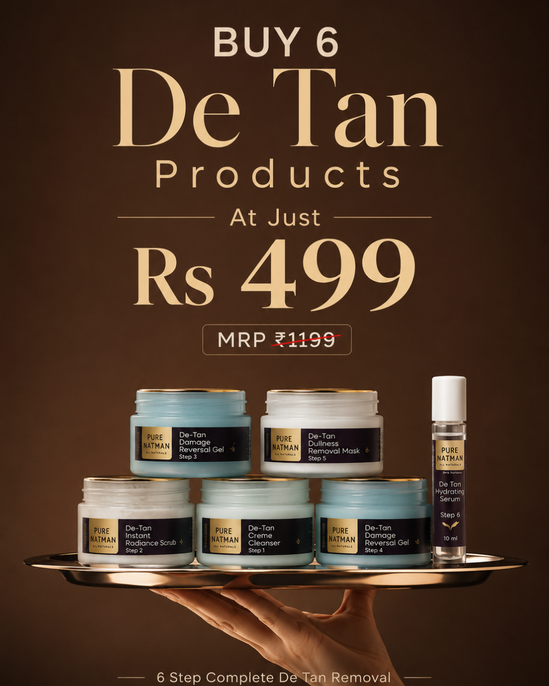 Buy 6 @499 - De-Tan 6 Step Complete De-Tan Removal Kit
