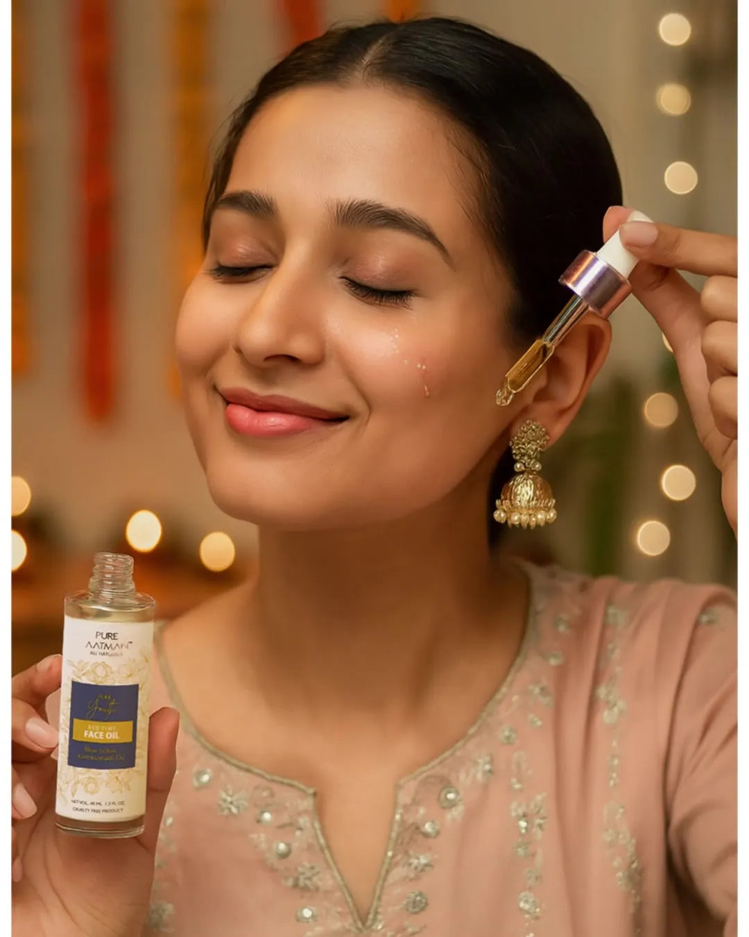Kumkumadi Face Oil 30ml Enriched with Blue Lotus| Best Ayurvedic Herbal Face Oil For uneven skin tone, dry skin & Dark Spots + FREE BODY WASH