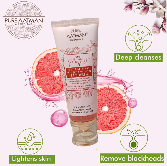 Vitamin C Face Wash-Brightens the Skin With Pink Grape Fruit & Cucumber